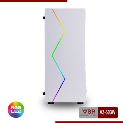 Vỏ Case Máy Tính VSP V3-603W White (Màu Trắng) - Hàng Chính Hãng NEW