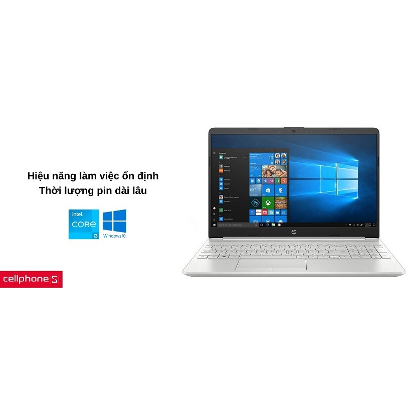 Laptop HP 15-DW3033dx Core i3-1115G4 3.0GHz 256GB SSD 8GB 15.6&quot; FHD BT WIN10S/Màu Bạc, laptop giá rẻ chính hãng