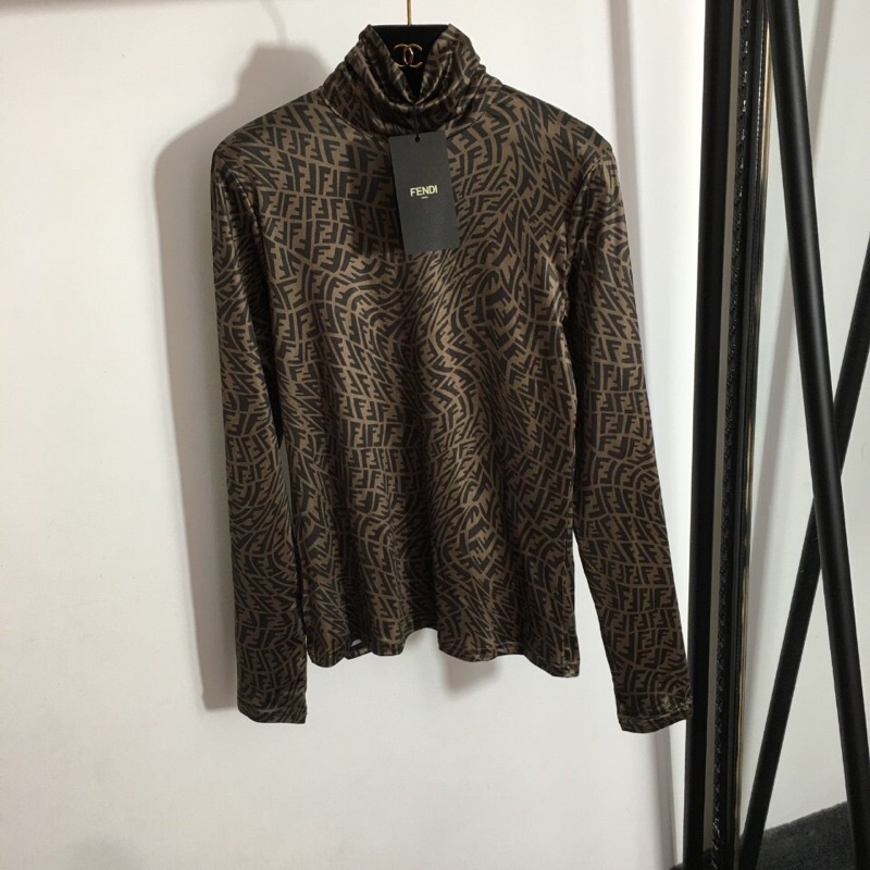 Áo nữ dàu tay cỏi cao có khoá kéo chữ F logo thương hiệu thời trang Fendi FD cao cấp