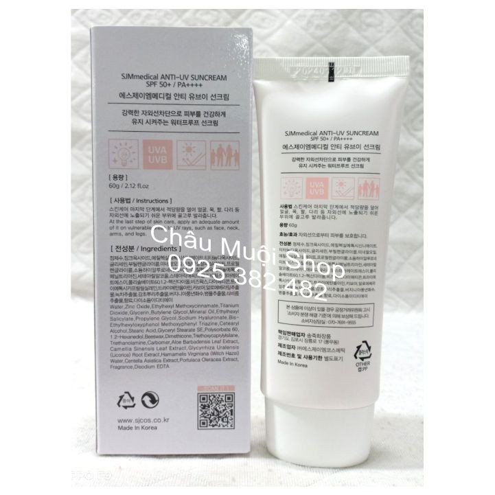 Kem Chống Nắng Trắng Da SJM Medical Anti –UV Sun Cream -  Perfect Sun Screen SPF 50+/PA++++