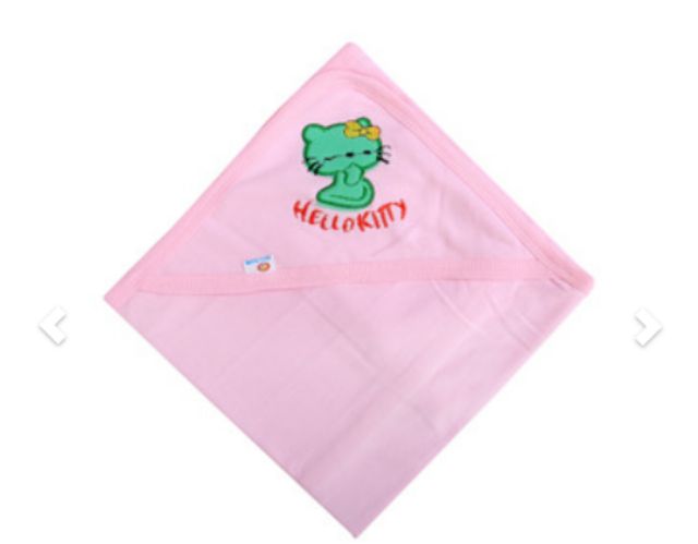 Chăn Choàng / Ủ Cotton Mềm 2 Lớp Mỏng Có Mũ Cho Bé