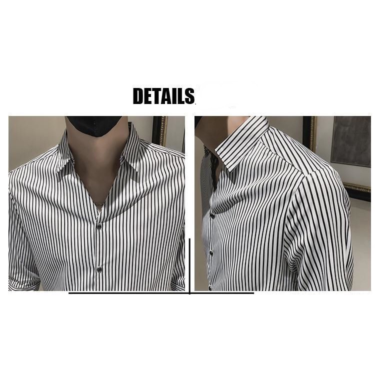 Áo Sơ Mi Tay Dài Cổ Chữ V Thời Trang Phong Cách Hàn Quốc Cho Nam