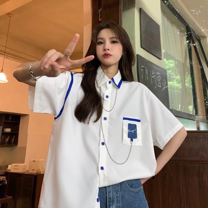 Áo Sơ Mi Ngắn Tay Thời Trang Mùa Hè Hàn Quốc Dành Cho Nam