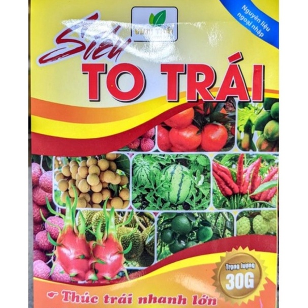 Phân bón Siêu to trái ngọt quả, lớn quả, to quả, siêu ngọt chắc quả ớt, cà chua, dưa hấu, cam bưởi (gói 30g)