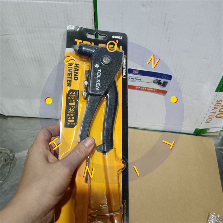 Kìm bấm đinh rút rive nhôm Tolsen 43003