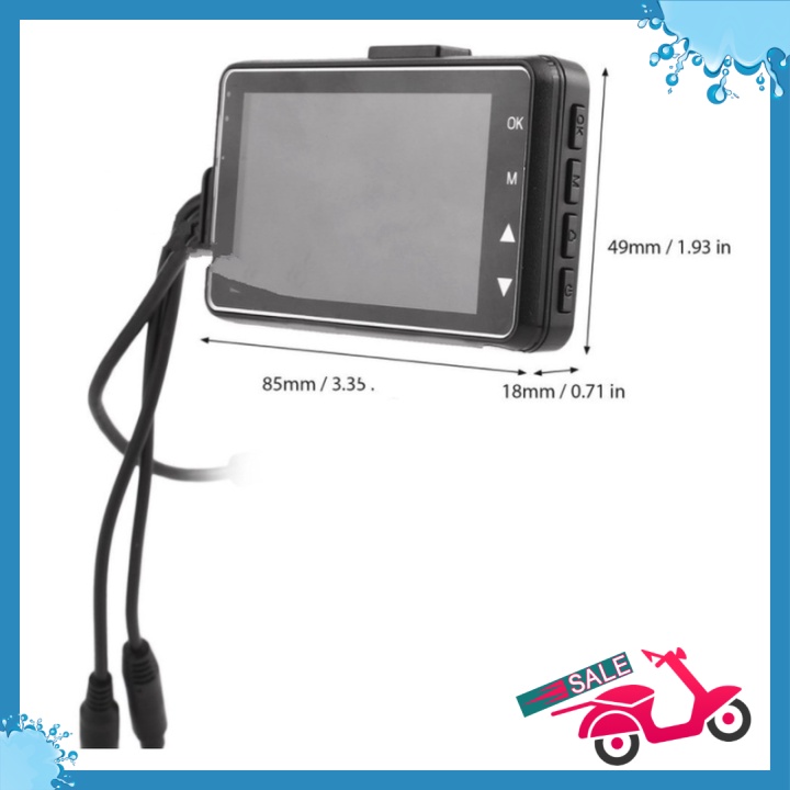 🆕 Camera hành trình xe máy có màn hình rời 3inch DVR 1080P HD