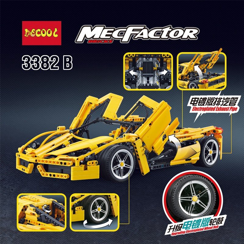 （CÓ SẴN）Đồ chơi lắp ráp mô hinh TECHINIC decool 3382A/3382B mô hình siêu xe Enzo Racing Supercar