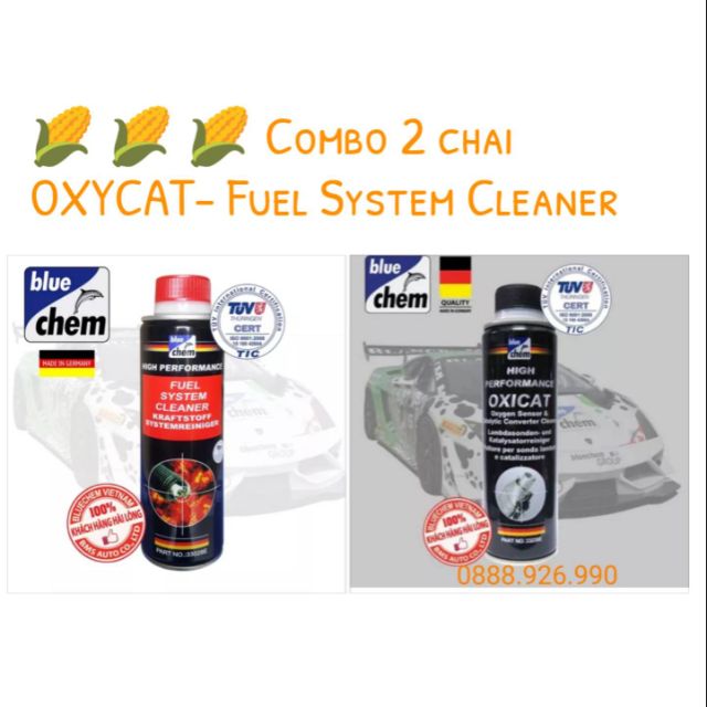 Combo vệ sinh hệ thống xăng - cảm biến oxy bluechem (+Quà tặng)