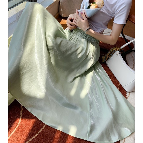 [Mã CBS1403B hoàn 10% tối đa 30K xu đơn 200K] Váy xếp ly, váy dài trơn satin, đồng màu cộng size | BigBuy360 - bigbuy360.vn