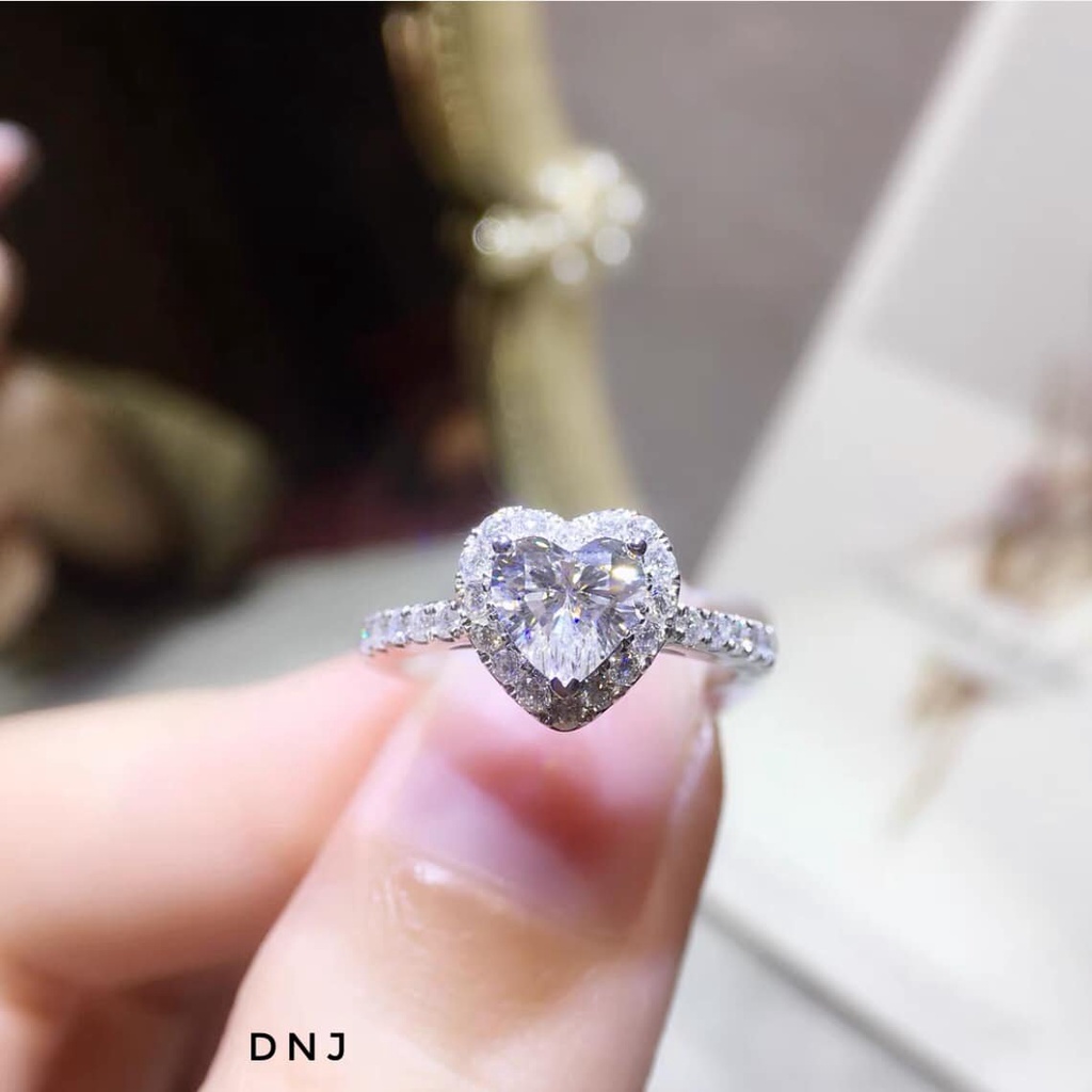 Nhẫn nữ bạc thật nạm đá trái tim thời trang - Nhẫn bạc Bibi silver
