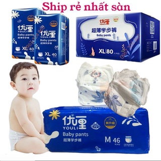 Tã Bỉm YOULI XANH quần/ dán SIÊU THẤM đủ Size S108, M96, L84, XL76, XXL72 GIÁ TIẾT KIỆM
