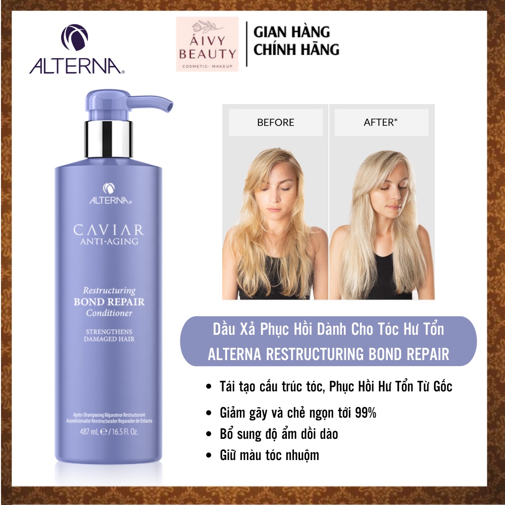 Dầu Xả Tái Tạo Phục Hồi Dành Cho Tóc Hư Tổn ALTERNA  Caviar Retructuring Bond Repair Conditioner- 487ml