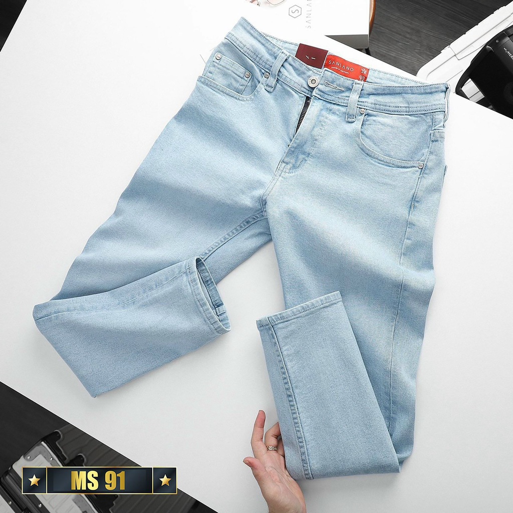 Quần jean nam xanh trơn cao cấp-chất bò co dãn 4 chiều-from chuẫn thời trang Lady-Hn Store88 o1