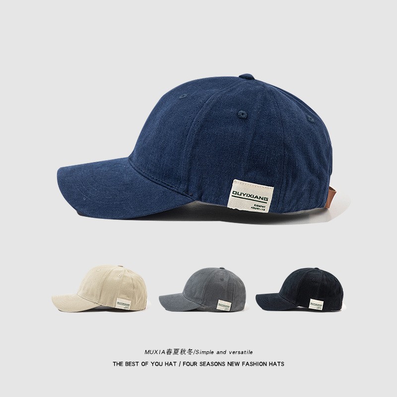 Mũ lưỡi trai Retro Chất Cotton mềm Màu trơn Hàn Quốc Nón kết Trơn Chống nắng Bóng chày Thời trang