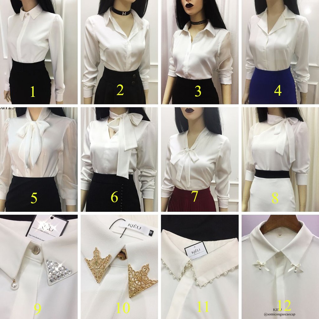 Áo Sơ Mi Trắng Nữ 💖10 kiểu💖 Áo trắng nữ công sở dài tay