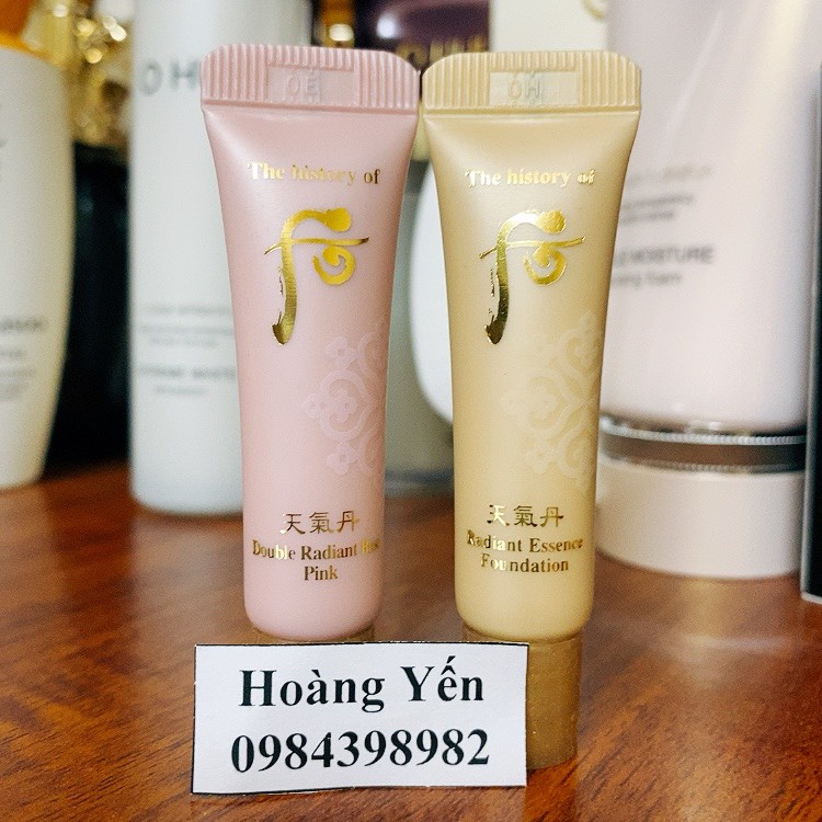 Cặp kem lót &amp; kem nền trang điểm tái sinh da Whoo (Whoo Radiant Makeup 2 pcs kit)