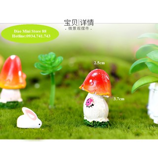 Mô hình nấm rơm tiểu cảnh.