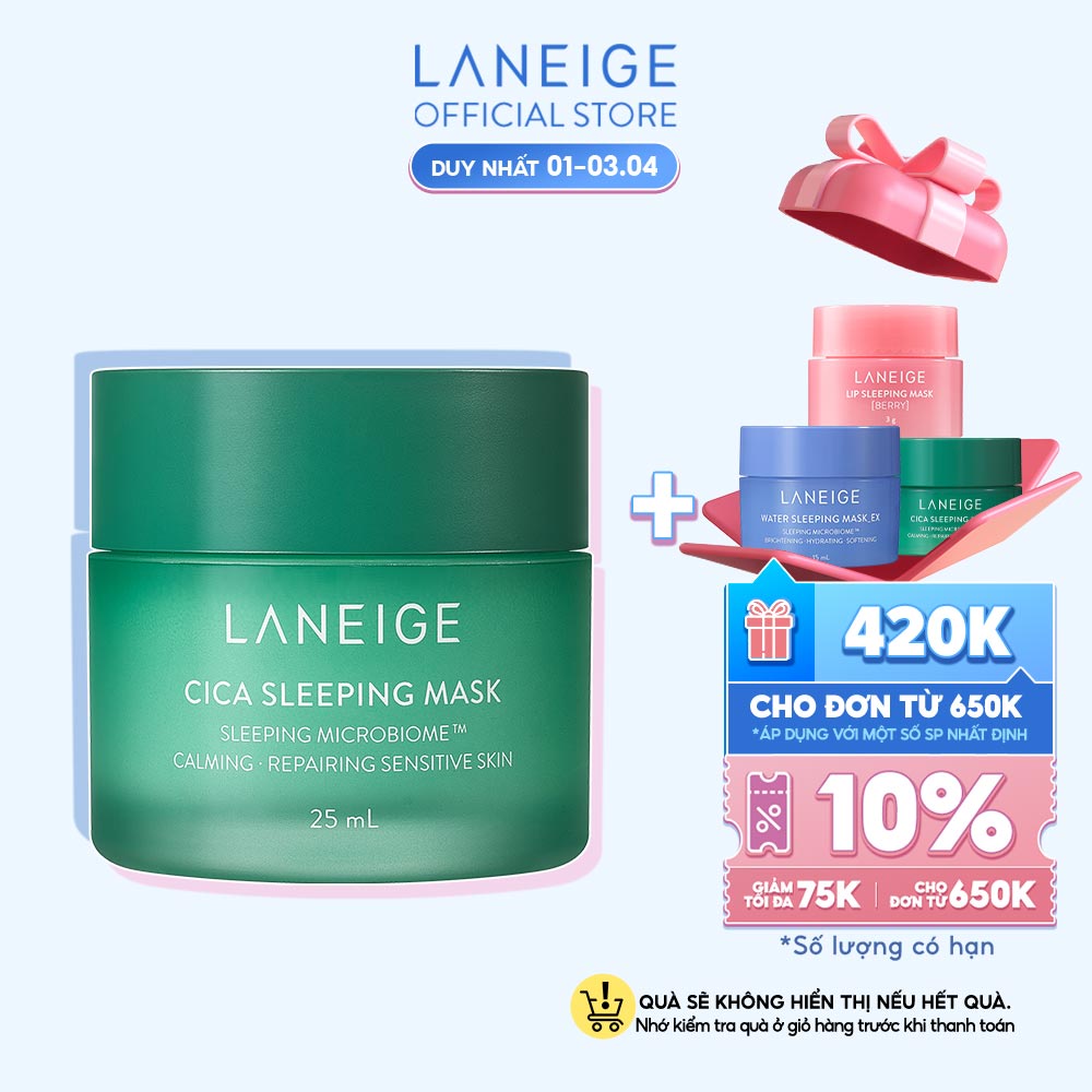 Mặt nạ ngủ phục hồi và nuôi dưỡng da LANEIGE Cica Sleeping Mask EX 25ML