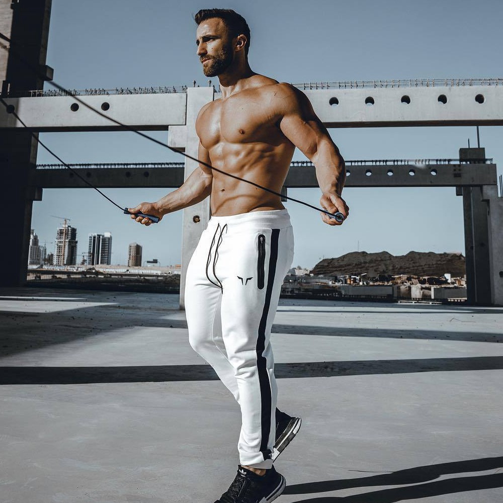 Men's sports jogging pants cotton casual trousers