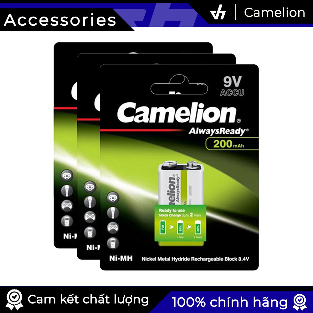 Bộ 3 pin sạc 9V Camelion 200mAh