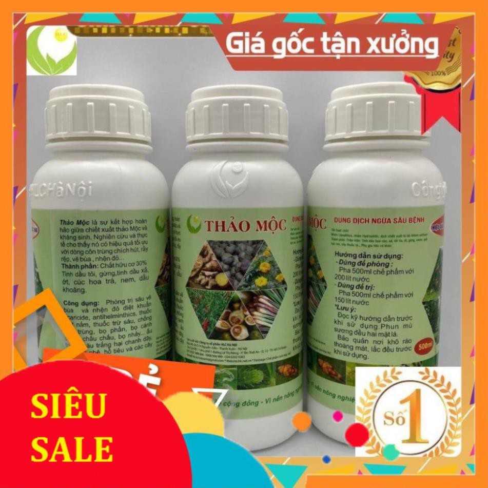 Dung dịch thảo mộc phòng trừ côn trùng, nhện hại (tỏi, ớt, xả, neem, cúc hoa trà,...) - Chai 500ml