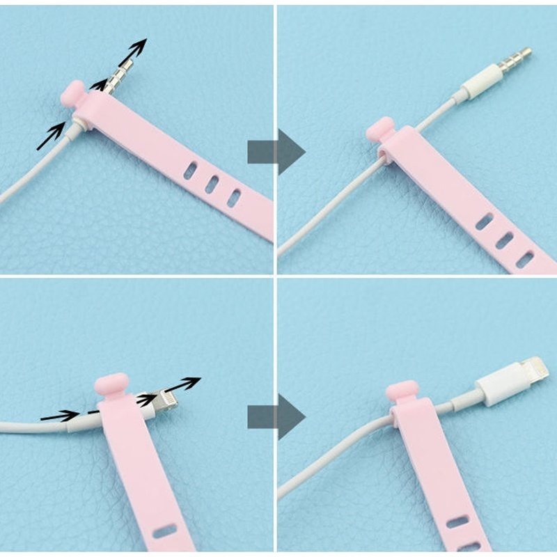 Bộ 8 Dây Quấn Dây Cáp Bằng Silicone Tiện Lợi