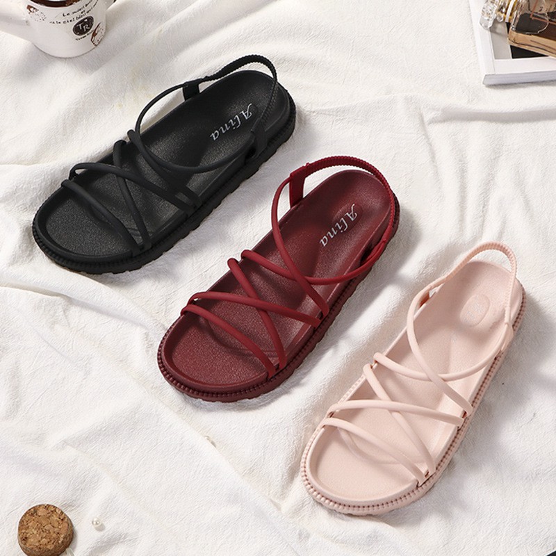 Giày sandal alina nữ đi mưa đế bánh mỳ siêu bền V256