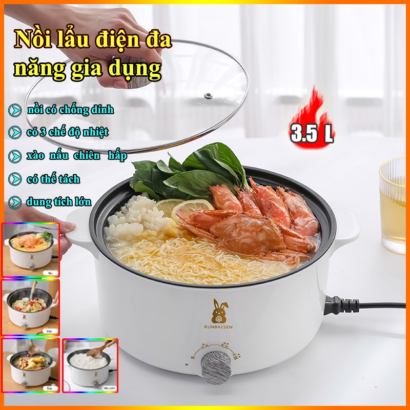 Nồi lẩu điện đa năng chống dính cao cấp-dung tích lớn ,đường kính 26 CM,3-8 người sử dụng