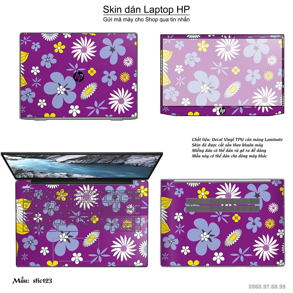 Skin dán Laptop HP in hình Hoa văn sticker nhiều mẫu 20 (inbox mã máy cho Shop)