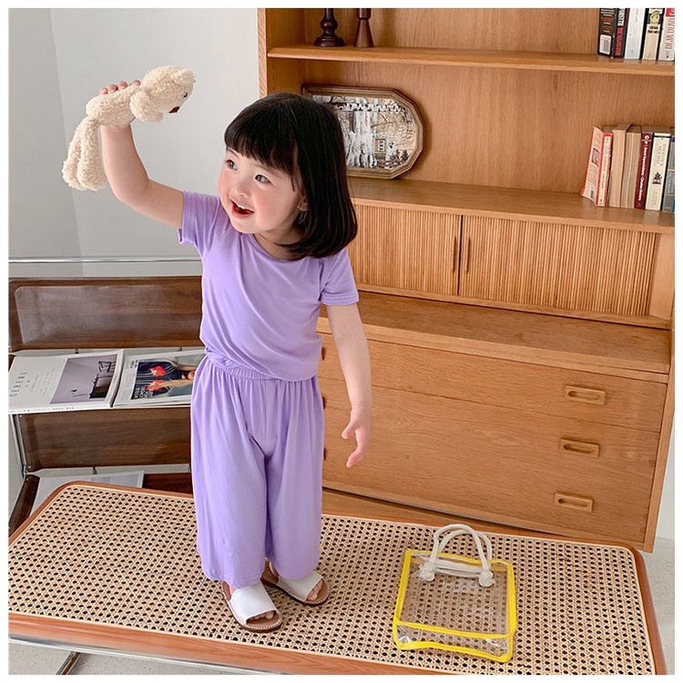 Bộ quần áo trẻ em Minky Mom Multi Korea quần ống rộng nhiều màu cho bé chất thun lạnh siêu mềm mịn mát
