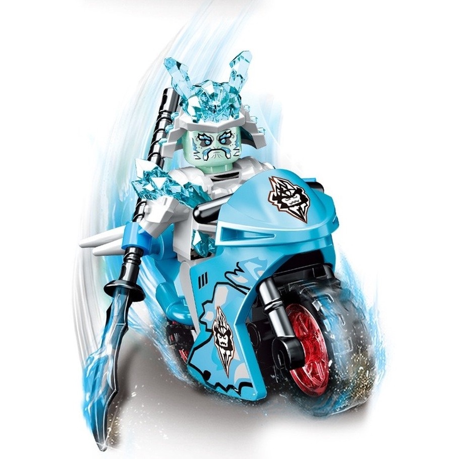 Mô Hình Đồ Chơi Xe Mô Tô Ninja Masters of Spinjitzu Jay Cole Kai Zane Lloyd Nya Mini