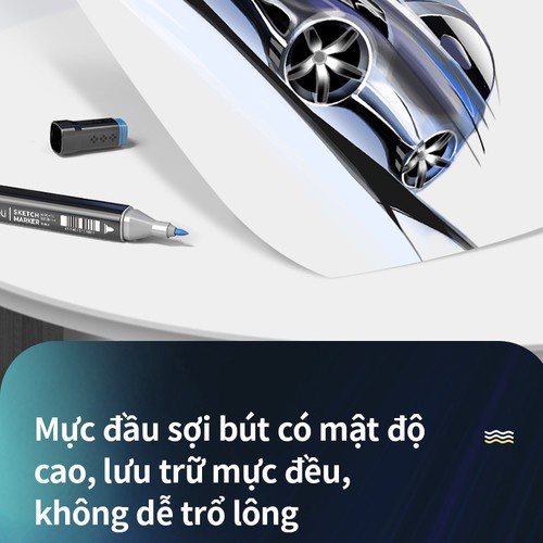 Bút Màu Marker Touch 48 Cây Chuyên Nghiệp Kèm Túi Vải Họa Cụ Tô Màu Dạ Vẽ Tranh Anime Bộ 48 Cây - BỐ KHỦNG LONG