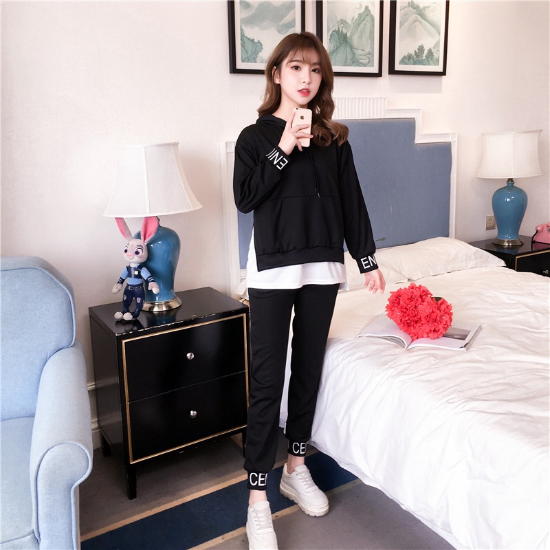 Bộ Quần Áo 2 Mảnh Áo Hoodie+Quần Dài Cho Nữ