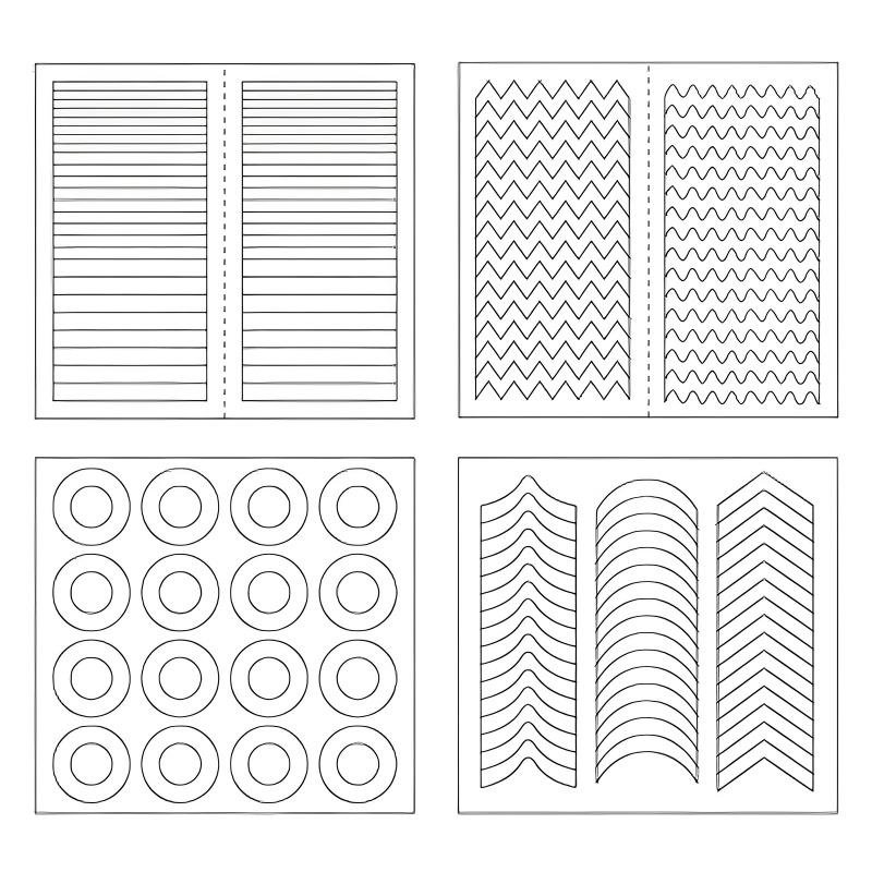 Miếng Dán Móng Tay Tự Dính Họa Tiết Hình Học Kiểu Pháp