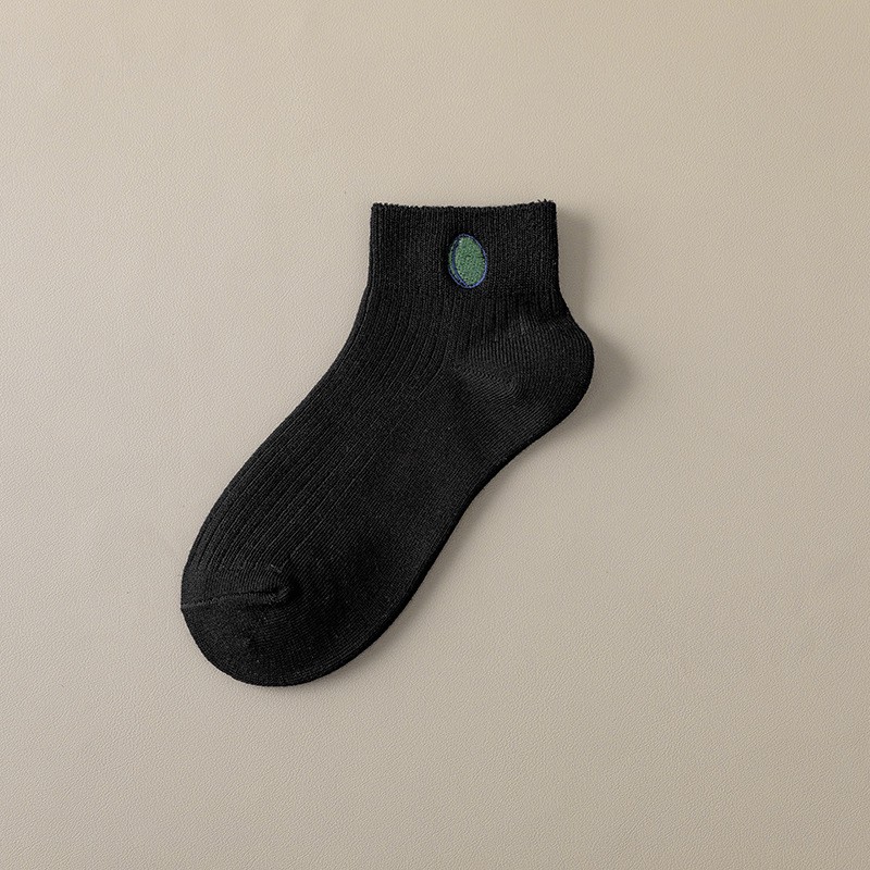 ❤️FREESHIP❤️ Tất - Vớ nữ Bơ Cotton Trơn Ulzzang Cổ Ngắn gân tăm Phong Cách Vintage Hàn Quốc