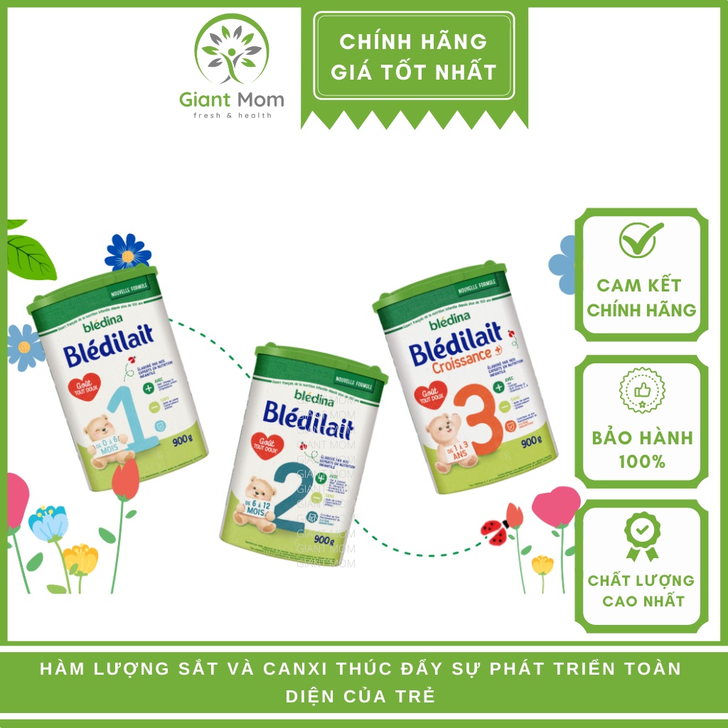 Sữa Bledilait Pháp 900g Giant Mom - Sữa Bledilait Cho Bé Số 1 2 3 Hàng Chính Hãng