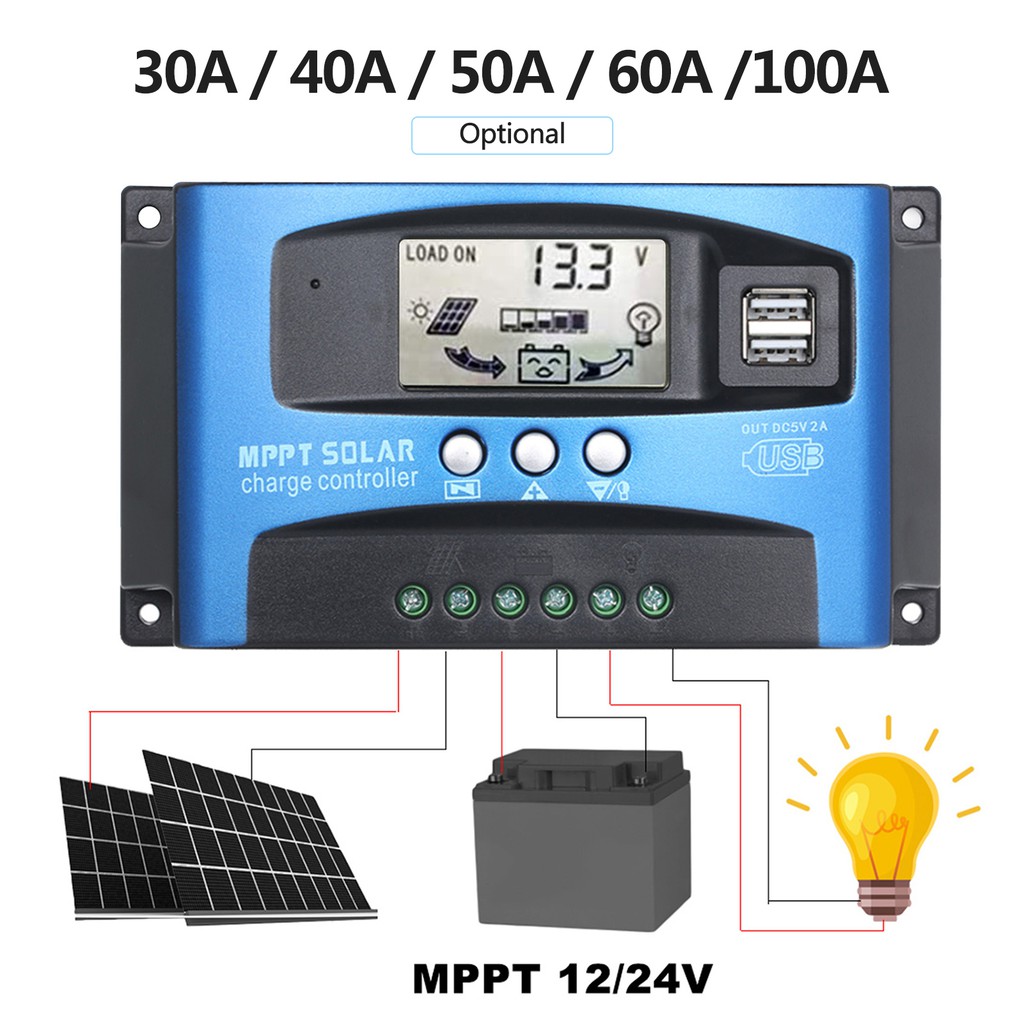 Bộ Điều Khiển Sạc Năng Lượng Mặt Trời 30a / 40a / 50a / 60a / 100a