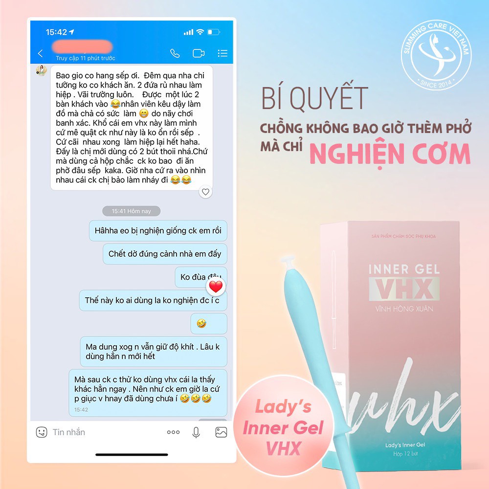 Inner gel bút tình yêu vĩnh hồng xuân VHX Slimming Care khử mùi làm hồng se khít vùng kín-