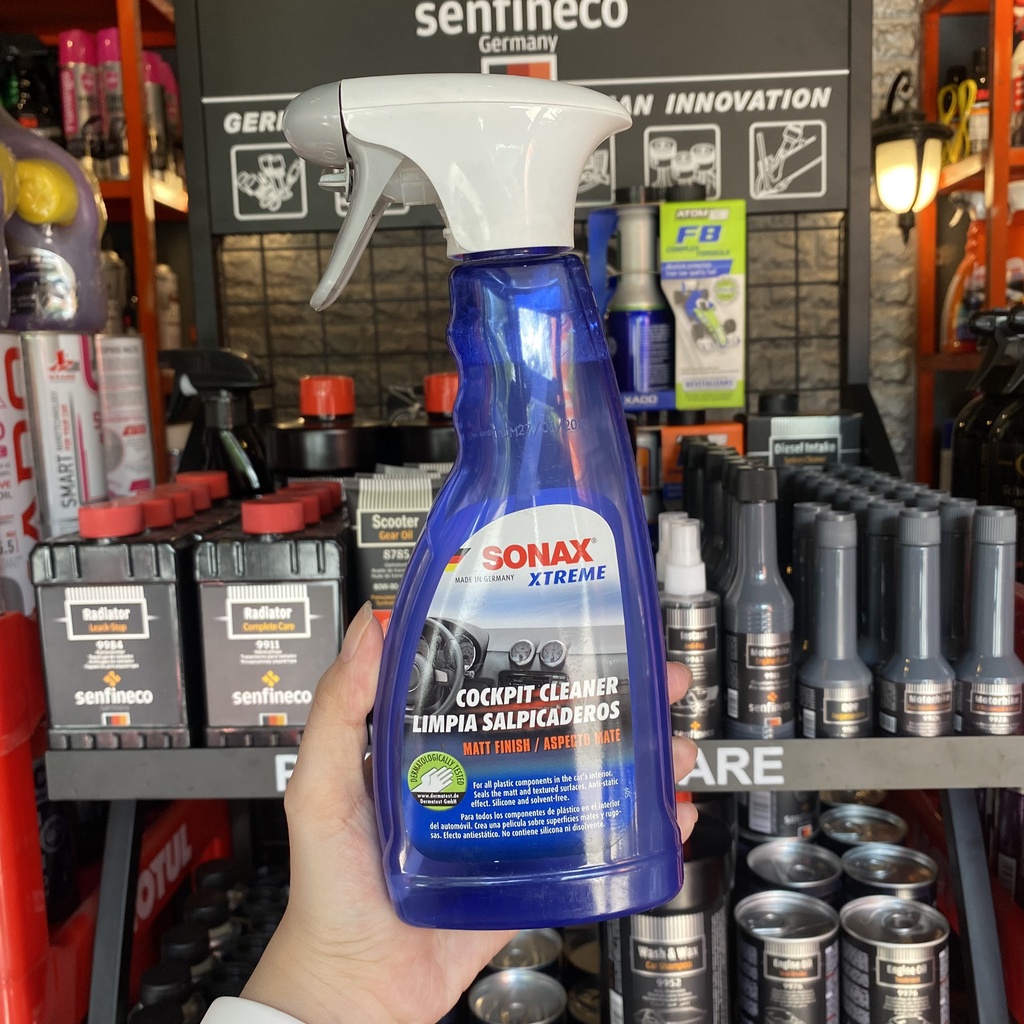 [ Tặng Khăn ] Bảo dưỡng taplo nhựa và gỗ trong xe Sonax Xtreme Cockpit Cleaner 283241 500ml chamsocxestore