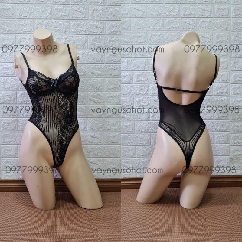 ( clip tự quay + ảnh thật tự chụp ) bodysuit ren đen sọc khoét hông cao sexy | BigBuy360 - bigbuy360.vn