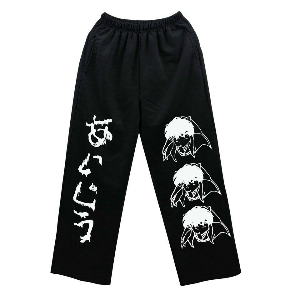 Quần Ống Rộng Nam Nữ ống chân không bo in hoạt hình phong cách unisex vải thun nỉ êm mịn cực đẹp (inhoathinh)