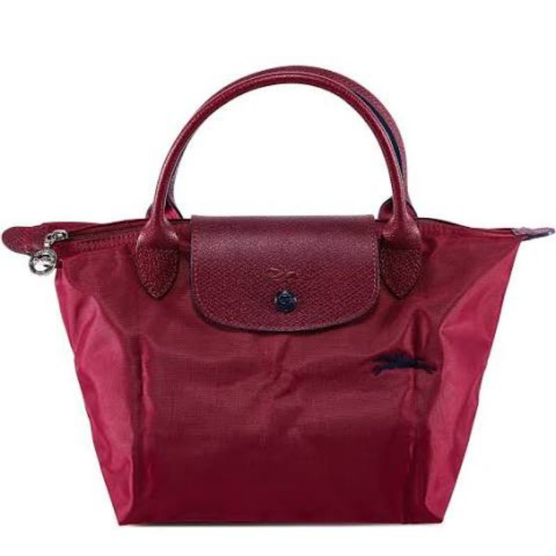 Túi xách LONGCHAMP xuất Âu xịn màu đỏ maroon thêu logo