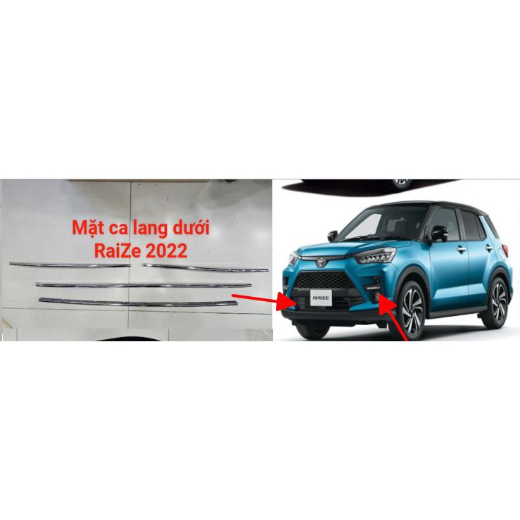 Ốp mặt Ca Lăng, calang dưới xe Toyota Raize 2021- 2022, Thanh Bên dưới biển số- ốp lưới tản nhiệt