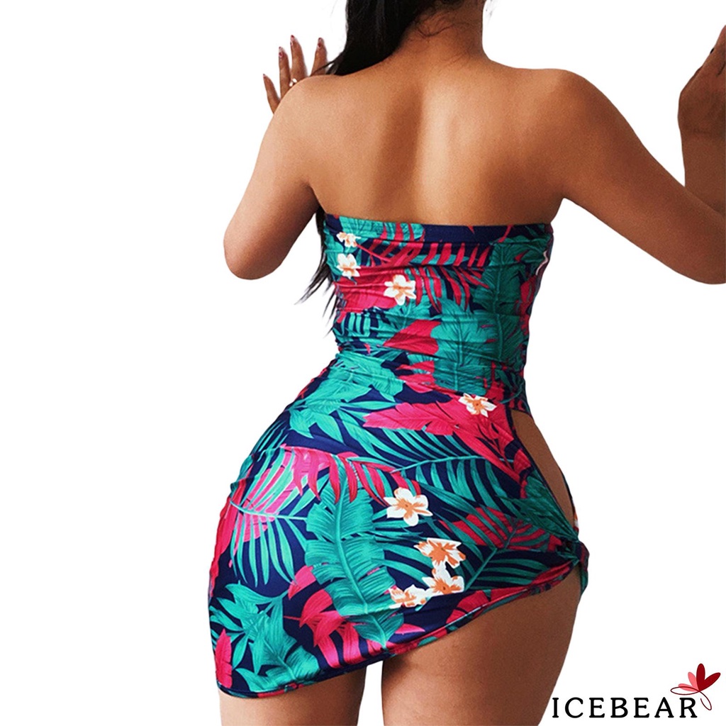 Đầm Trễ Vai Không Tay Eo Cao Họa Tiết Hoa Thời Trang Mùa Hè Cho Nữ