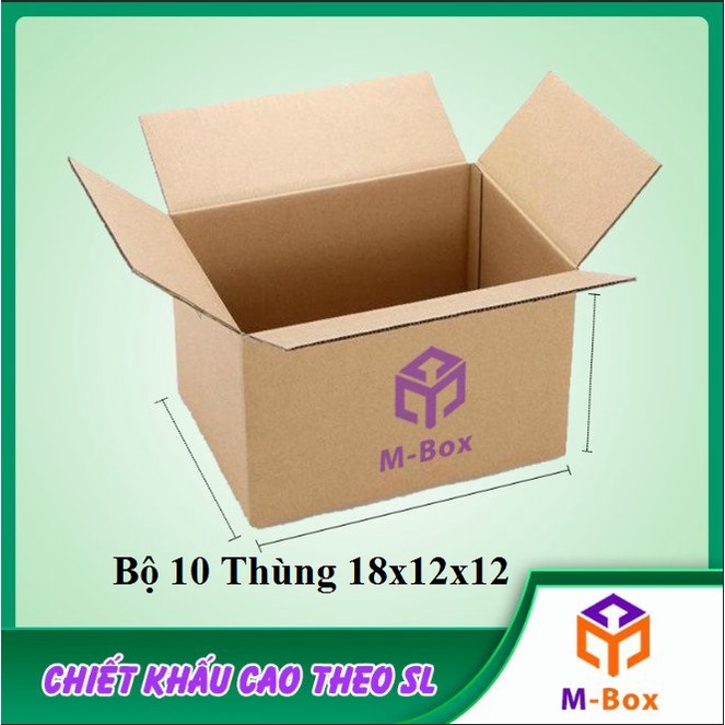 Bộ 10 Thùng Hộp Carton Size 18x12x12 CM