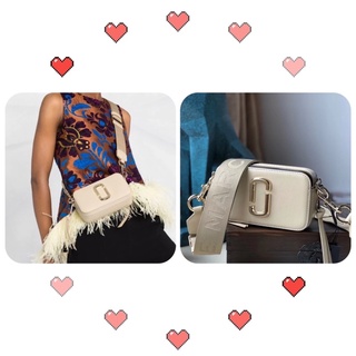 TNS-Túi đeo chéo unisex form hộp 2 ngăn Marcie crossbody bag-tone cream sang trọng