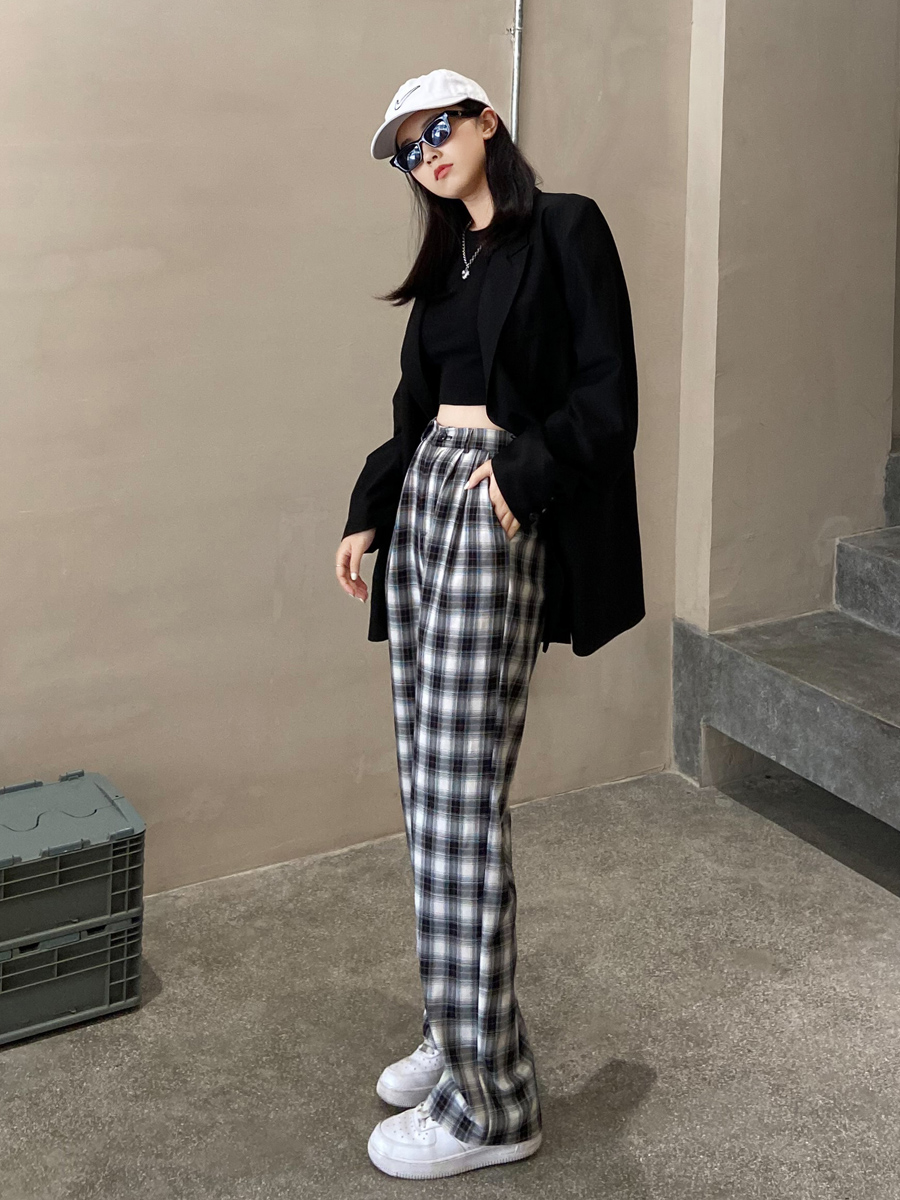 Quần Dài Nữ Ống Rộng Họa Tiết Caro Thời Trang Cá Tính | BigBuy360 - bigbuy360.vn