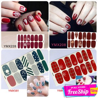 [FS50k_NEW NAILS NOEL] Miếng Sticker Dán Móng Tay họa tiết NOEL, Trang Trí Móng PART1 tặng kèm 1 DŨA MÓNG TAY MINI