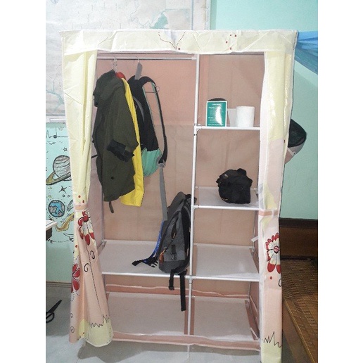 Tủ vải đựng quần áo cao cấp 3D 3 buồng bằng vải không dệt khung inox cao cấp, tủ treo đựng quần áo vải sinh viên