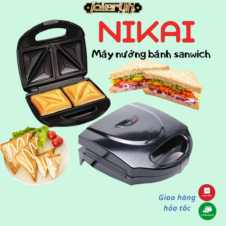 Máy Kẹp, Ép Bánh Mì Sandwich Gia Đình Siêu Tiện Ích_Tặng Khăn Lau Bếp